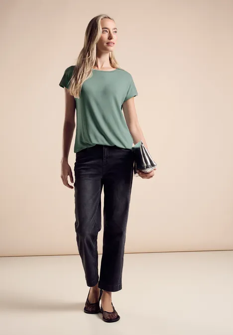 T-Shirt mit Glanz-Detail seafoam green