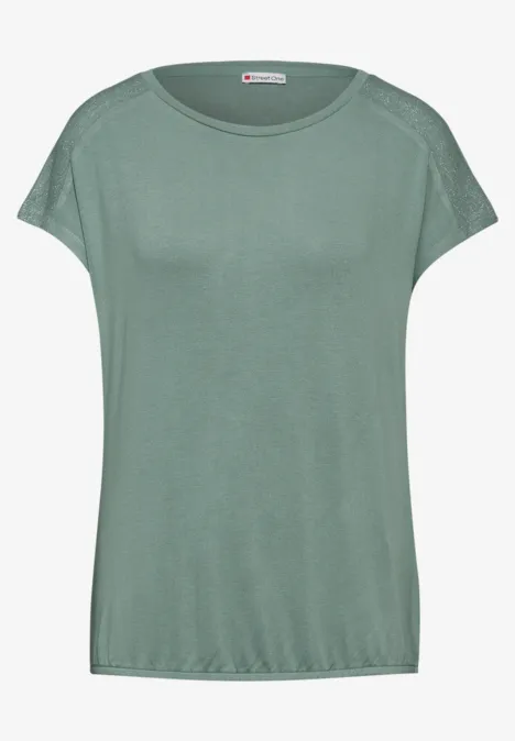 T-Shirt mit Glanz-Detail seafoam green