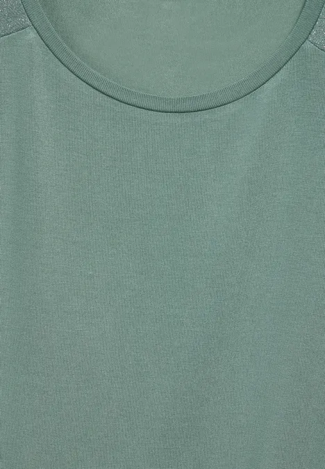 T-Shirt mit Glanz-Detail seafoam green