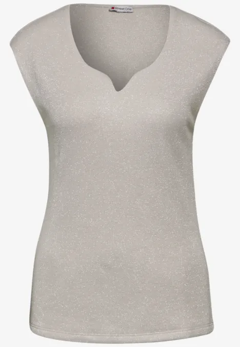 T-shirt avec encolure en cœur smooth sand beige