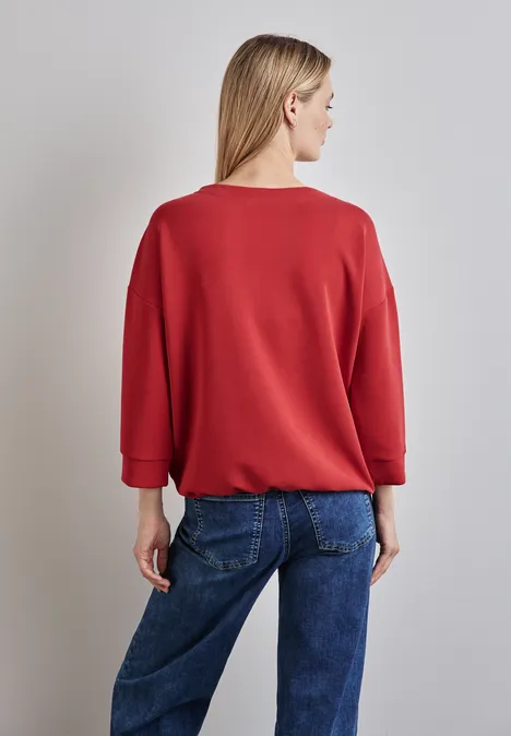 Shirt im Silk Look mandarin red