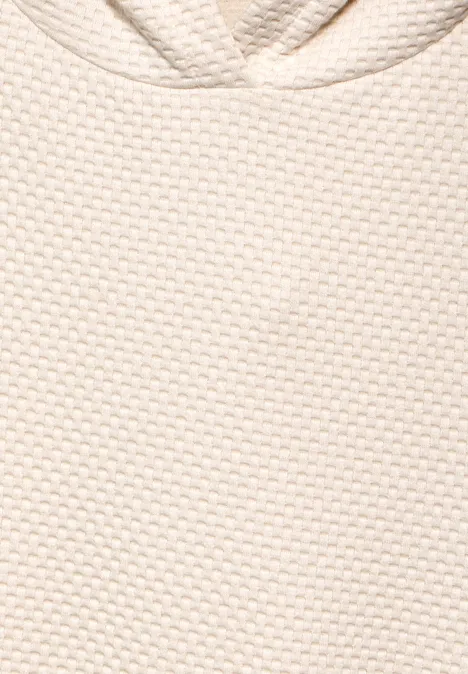 Strukturshirt mit Kapuze smooth sand beige