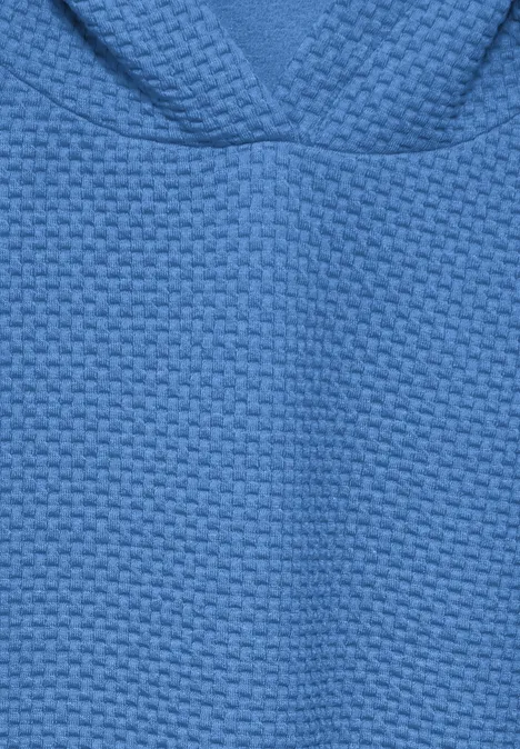 Strukturshirt mit Kapuze marina blue