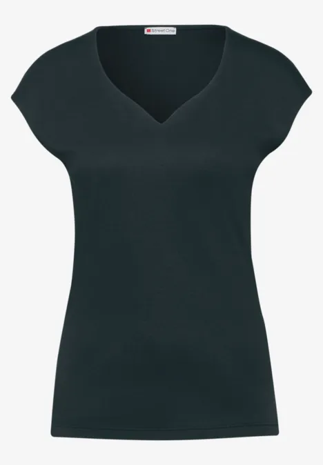 T-Shirt mit Herzausschnitt hunter green