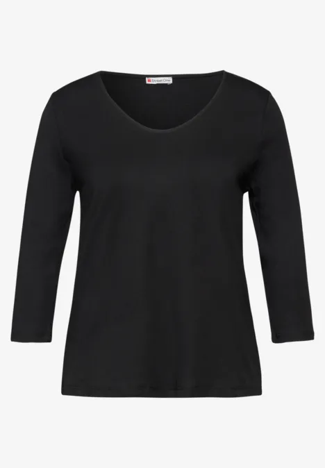 Shirt mit 3/4-Arm Black Shirt mit 3/4-Arm Black