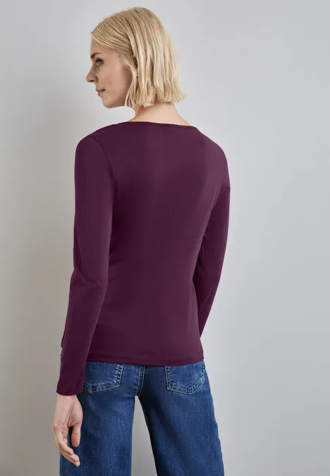Basic Langarmshirt caspia purple