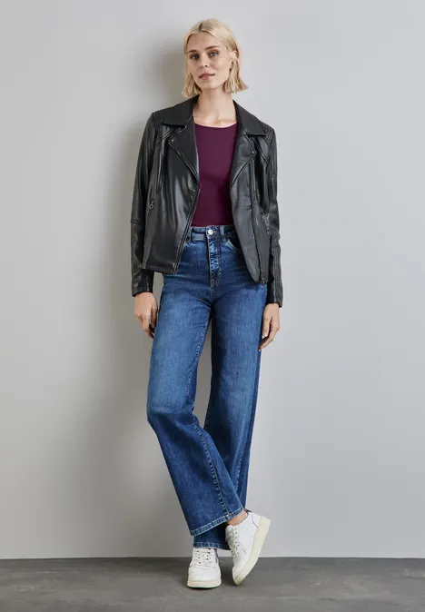 Basic Langarmshirt caspia purple