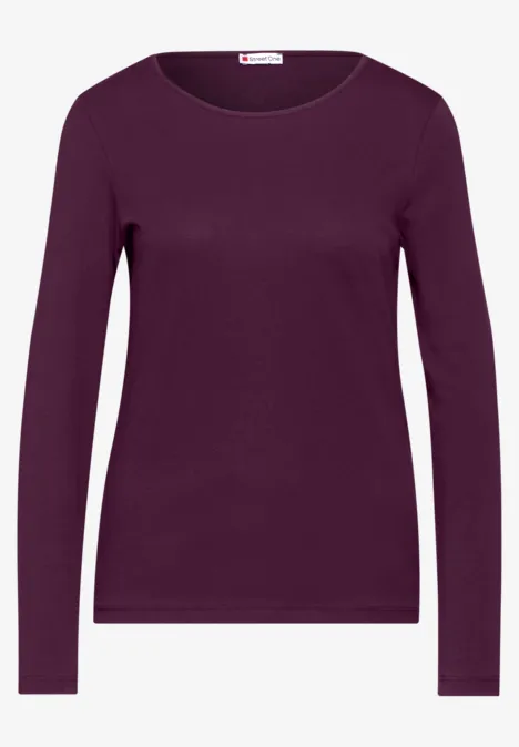 Basic Langarmshirt caspia purple