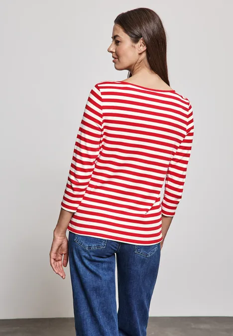 Gestreiftes Shirt mandarin red