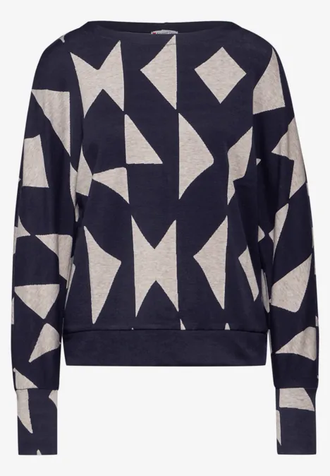 Jaquard-Shirt night sky blue