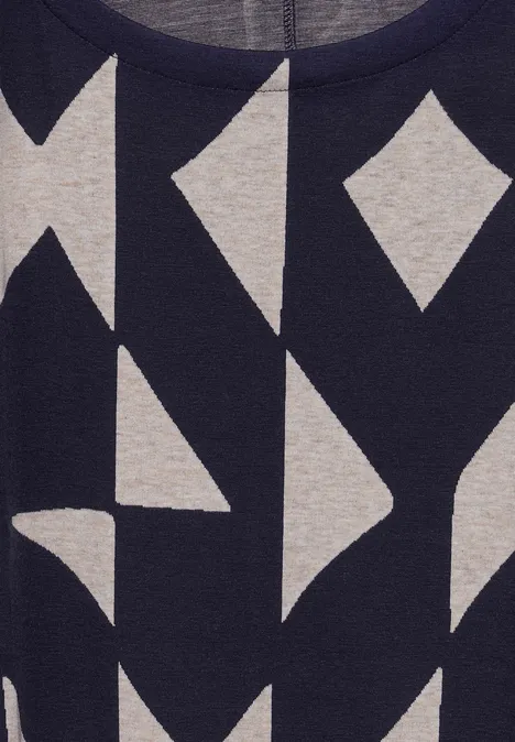 Jaquard-Shirt night sky blue