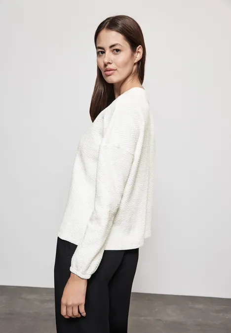 Strukturshirt mit Turtleneck lucid white