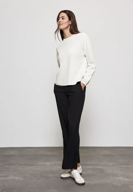 Strukturshirt mit Turtleneck lucid white