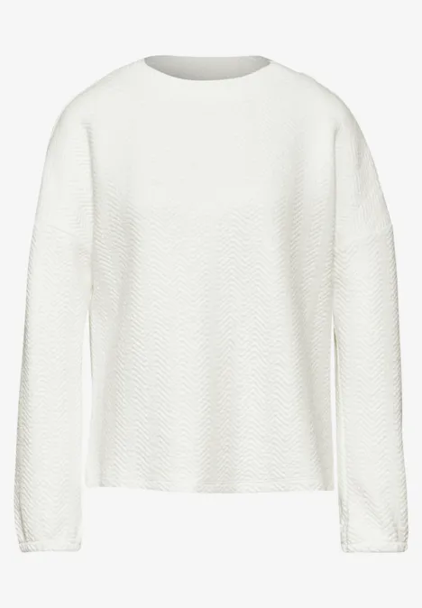 Strukturshirt mit Turtleneck lucid white