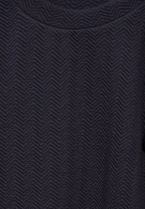 Strukturshirt mit Turtleneck night sky blue