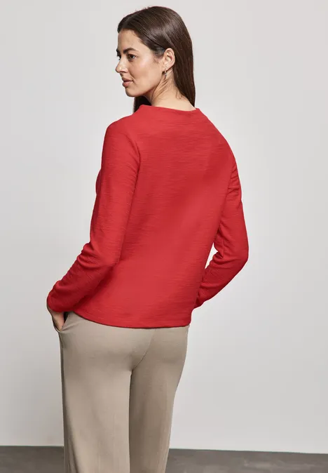 Strukturshirt mandarin red