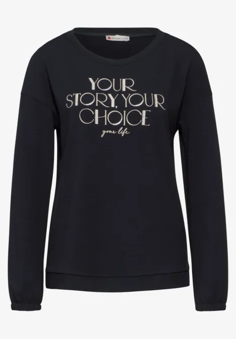 Langarmshirt mit Print night sky blue