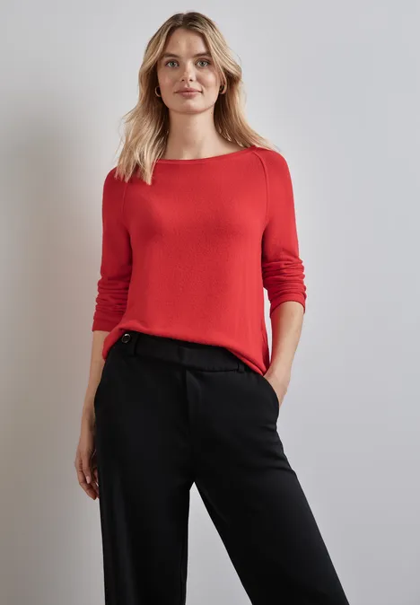 Langarmshirt mandarin red