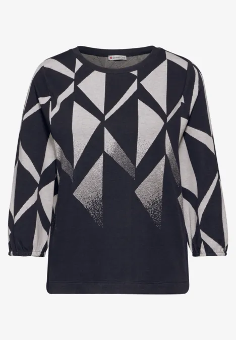 Jaquard-Shirt night sky blue