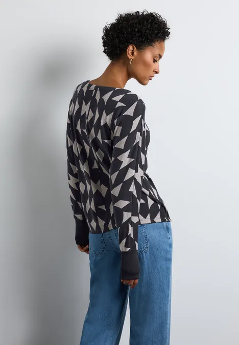 Jaquard-Shirt night sky blue