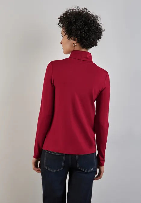 T-shirt à col roulé autumn red
