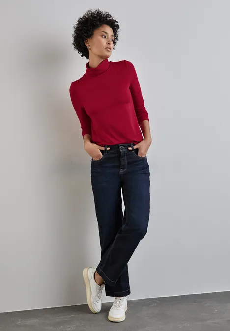 T-shirt à col roulé autumn red