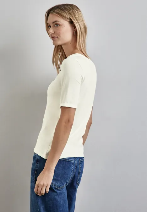 T-Shirt mit Rundhals off white T-Shirt mit Rundhals off white