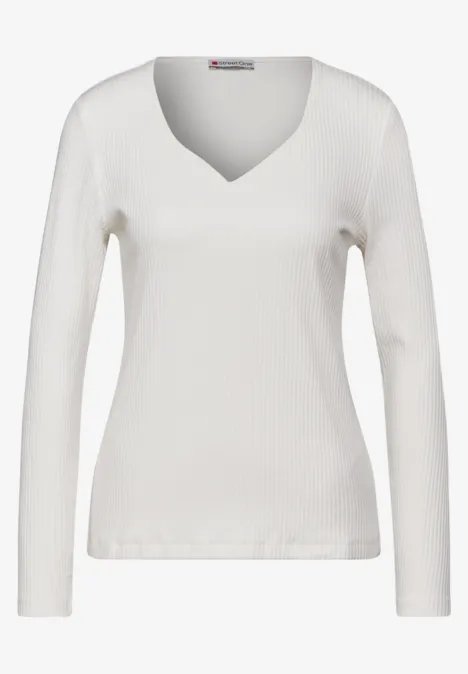 Shirt mit Herzausschnitt off white