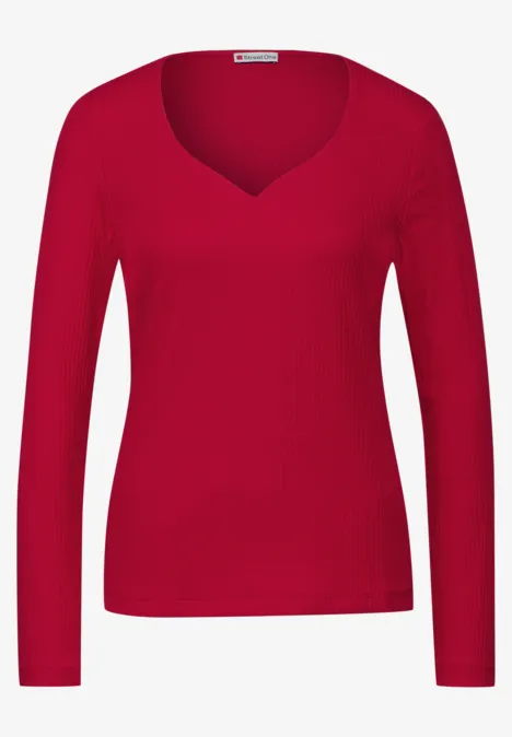 T-shirt avec encolure en cœur autumn red