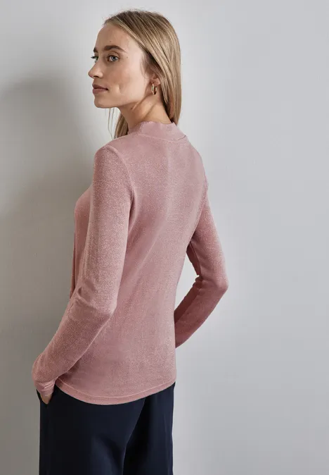 Glitzerndes Turtleneck Shirt petal rose