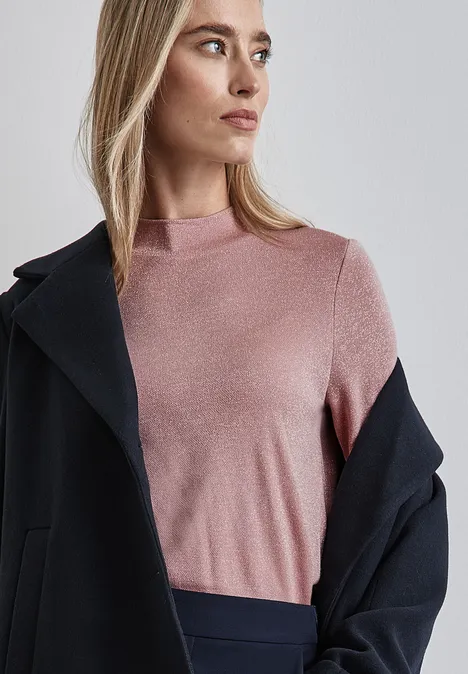 Glitzerndes Turtleneck Shirt petal rose
