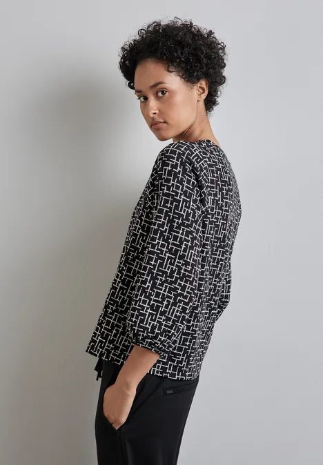 Shirt mit grafischem Muster Black