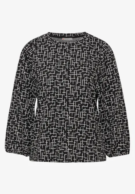 Shirt mit grafischem Muster Black