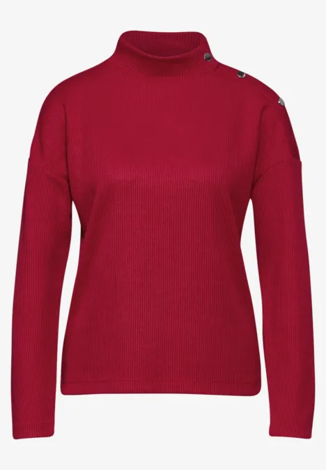 Strukturshirt mit Knöpfen autumn red