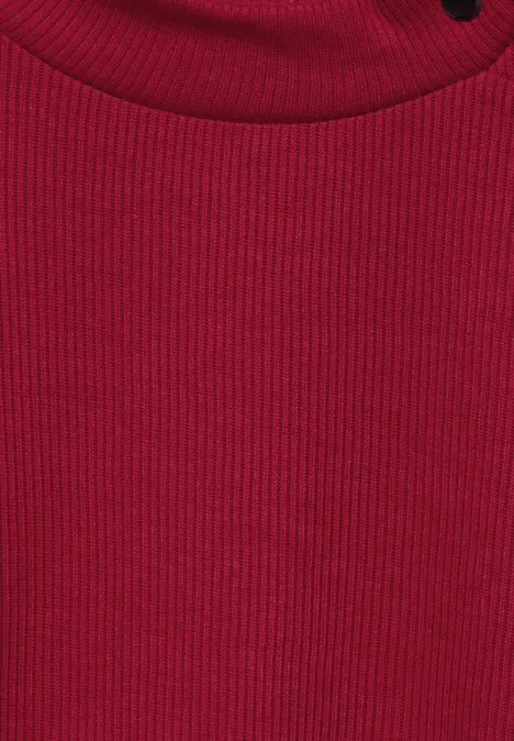 Strukturshirt mit Knöpfen autumn red