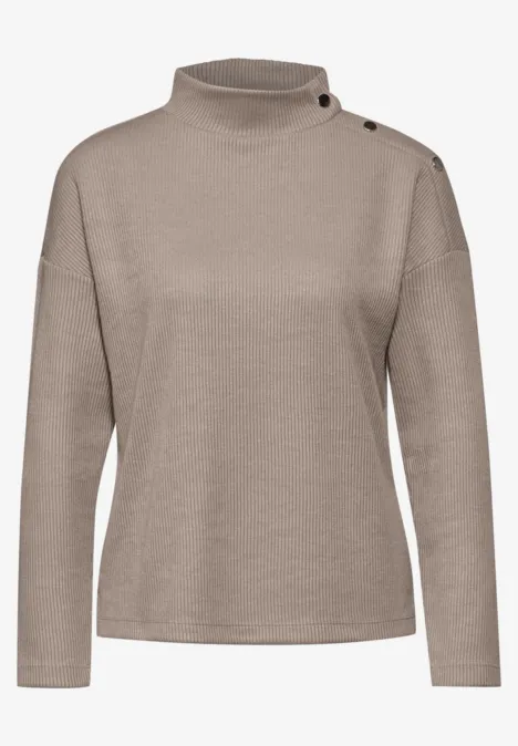 Strukturshirt mit Knöpfen light mocha beige