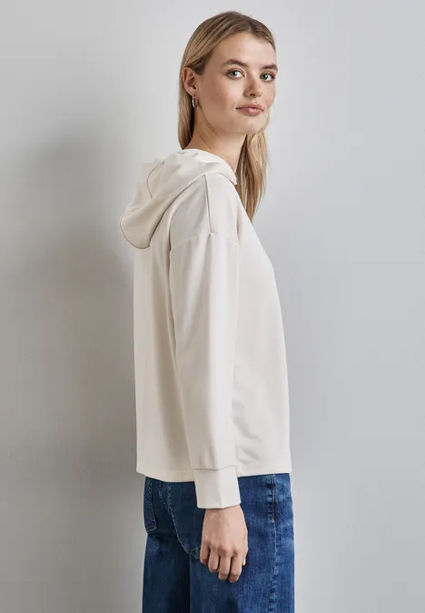 Kapuzenshirt mit Stickerei lucid white
