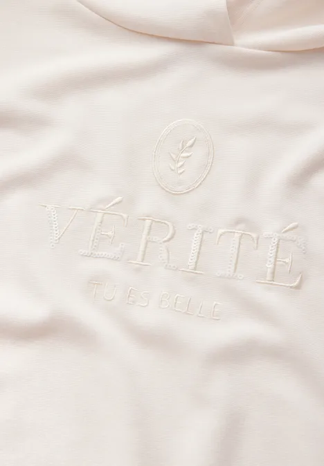 Kapuzenshirt mit Stickerei lucid white