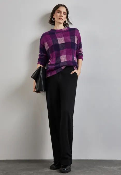Kariertes Turtleneck Shirt sunrise pink