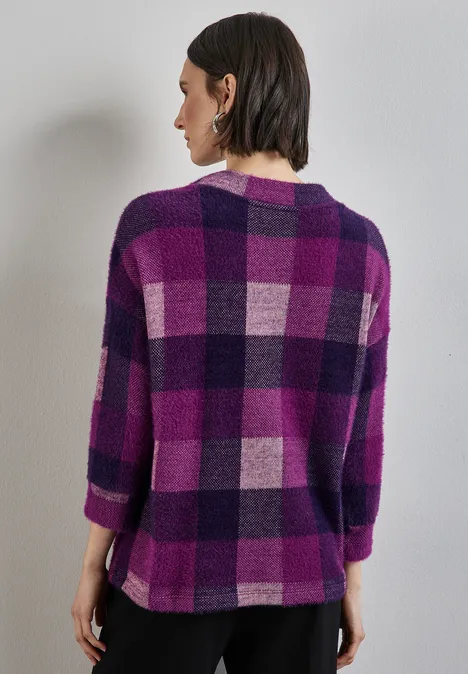 Kariertes Turtleneck Shirt sunrise pink