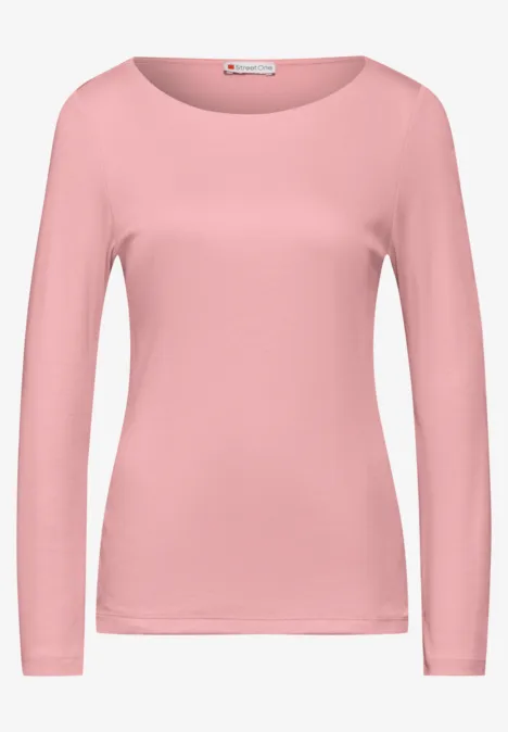 Shirt mit U-Boot-Ausschnitt petal rose