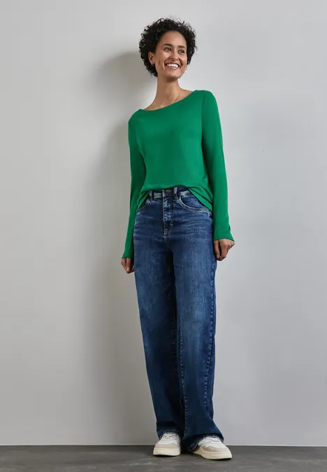 Shirt mit U-Boot-Ausschnitt vibrant green