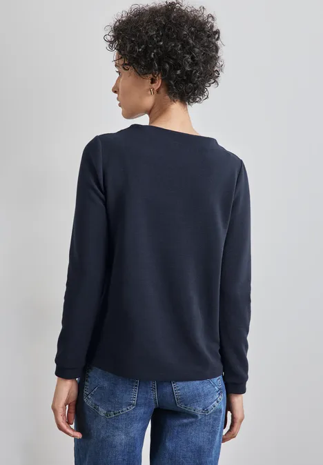 Turtleneck Struktur-Shirt deep blue