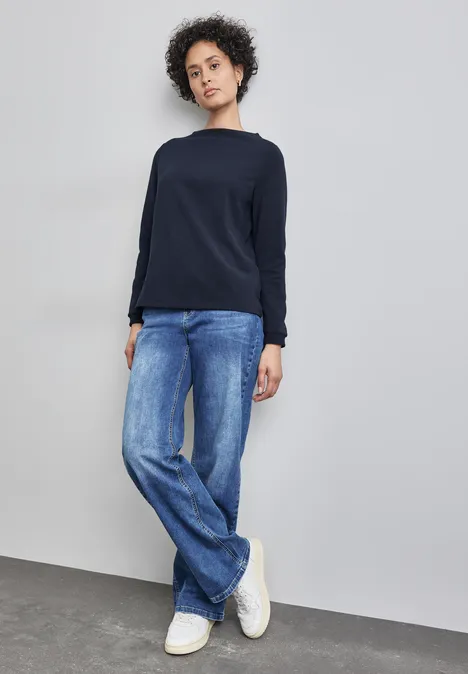 Turtleneck Struktur-Shirt deep blue