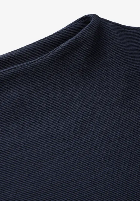 Turtleneck Struktur-Shirt deep blue