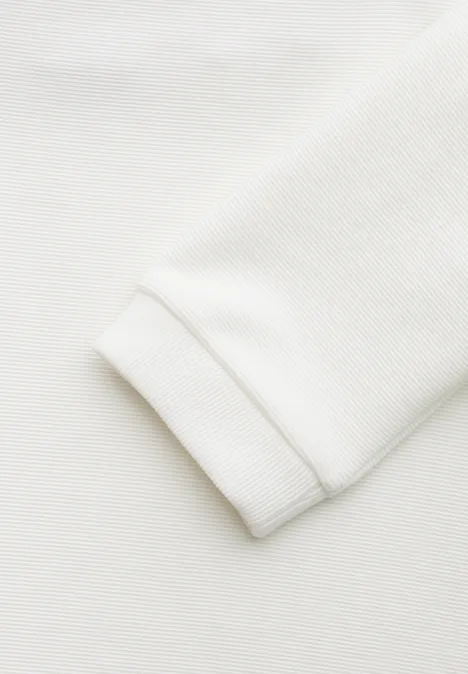 Turtleneck Struktur-Shirt lucid white
