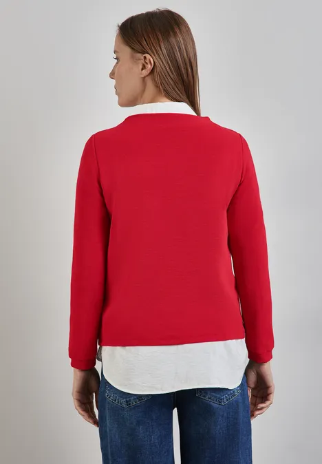 Turtleneck Struktur-Shirt autumn red
