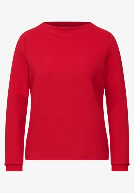 Turtleneck Struktur-Shirt autumn red