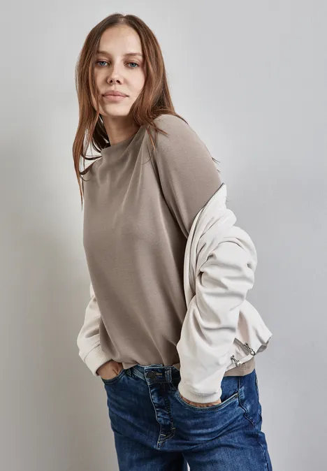 T-shirt à manches courtes structuré light mocha beige