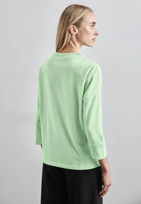Strukturshirt gleam green mel.